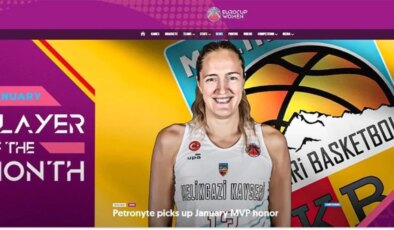 Melikgazi Kayseri Basketbol’un Gintare Petronyte EuroCup Ayın Bayan Oyuncusu Seçildi